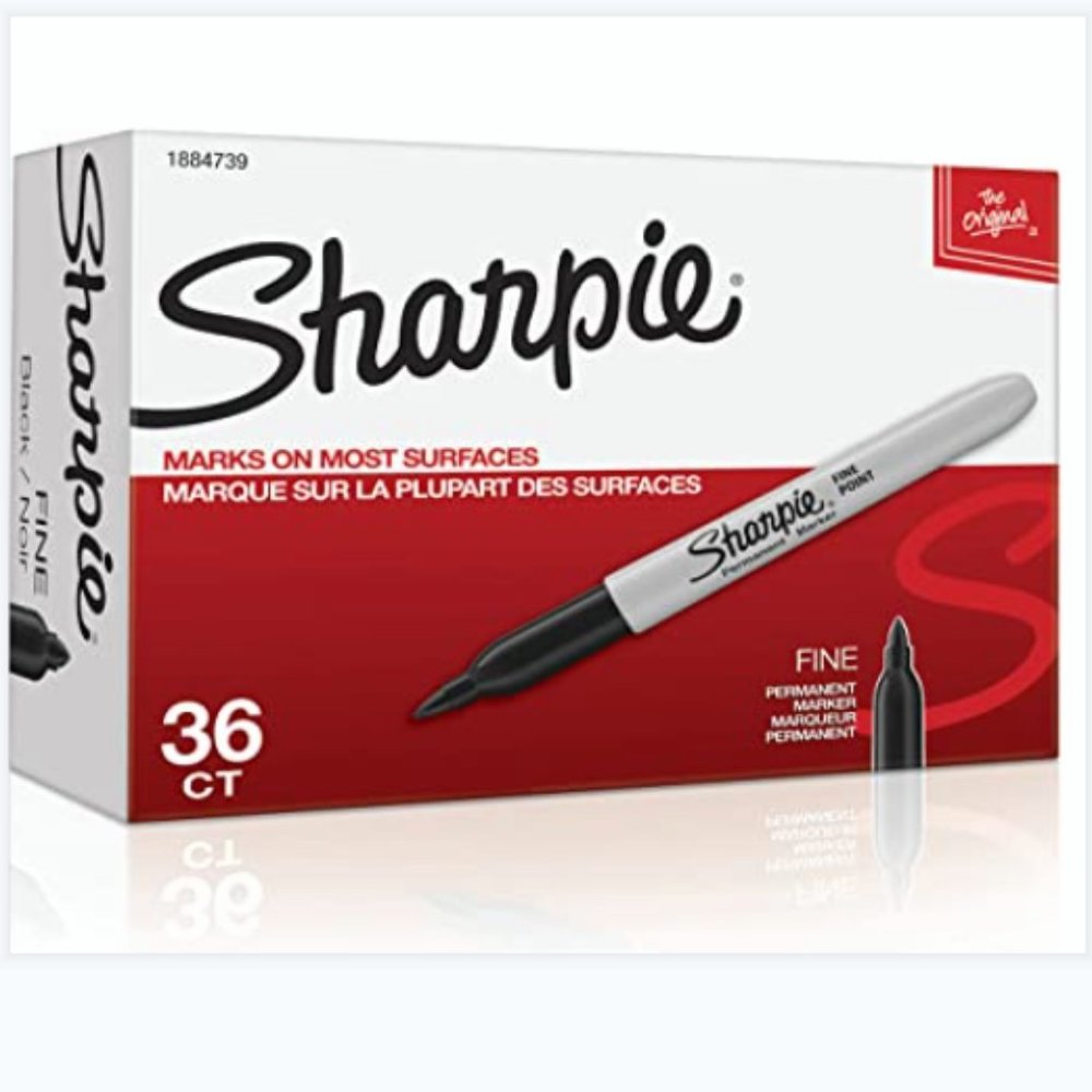 Sharpie Permanent Markers, Fine Point, Black, 36 Count-Brand New, Sealed